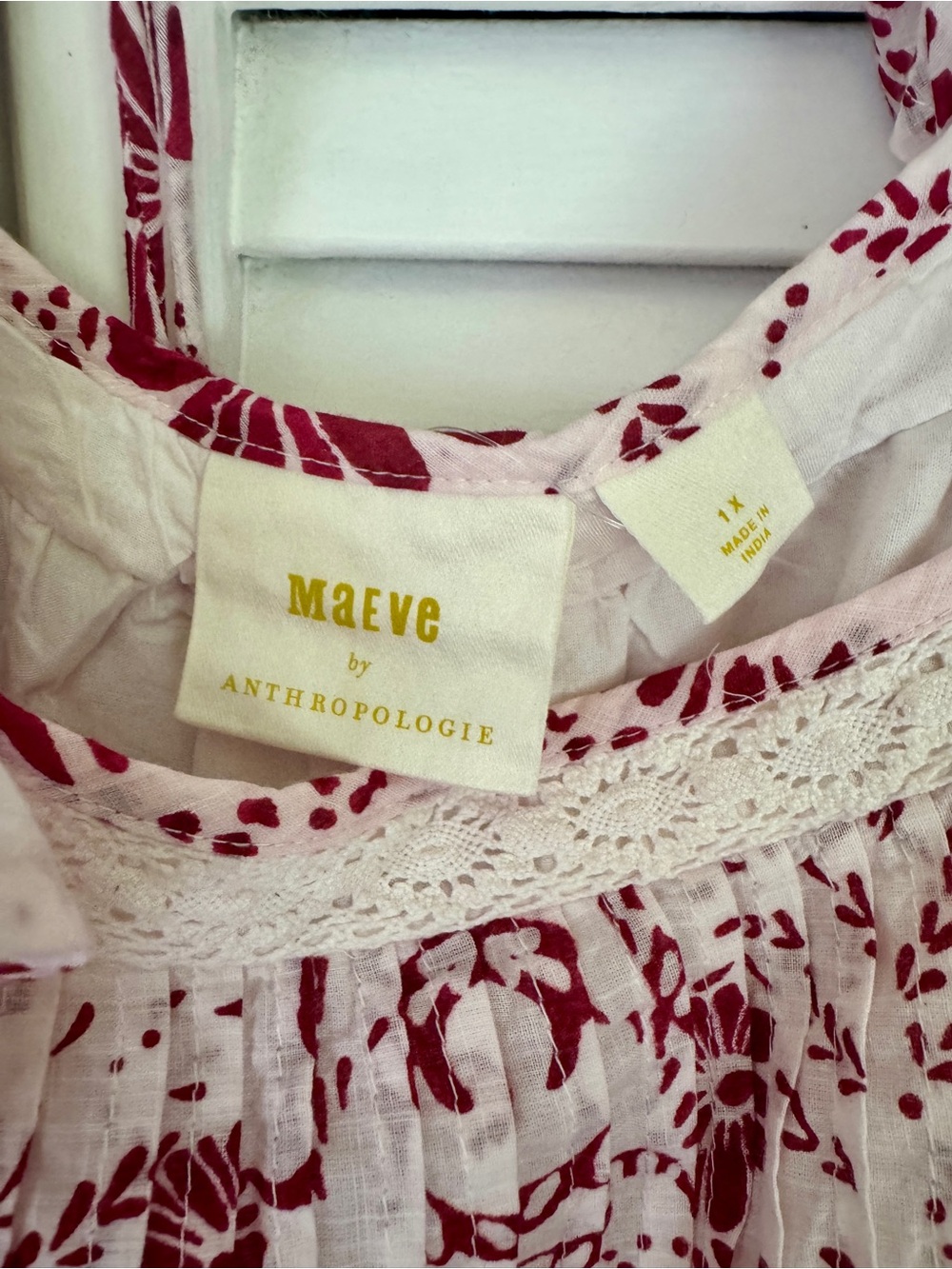 Maeve by Anthropologie Floral Ruffle Mini Dress in Raspberry NWT - Picture 10 of 11